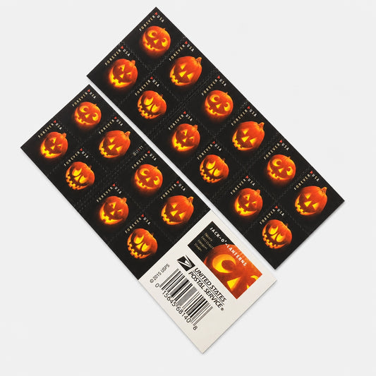 2016 USPS Halloween Forever Stamps – Jack-o’-Lanterns Booklet of 20