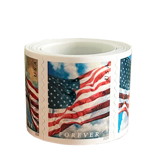 2024 US Flags Booklets /  Rolls Forever First Class Postage Stamps image 1