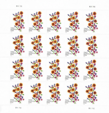 Sunflower Bouquet Two Ounce Forever First Class Postage Stamps