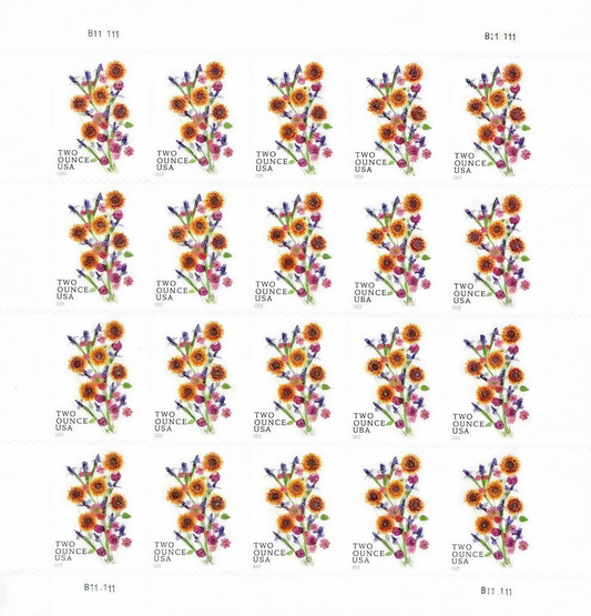 Sunflower Bouquet Two Ounce Forever First Class Postage Stamps